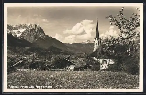 AK Partenkirchen, Ortsansicht vom Fuggerhaus aus