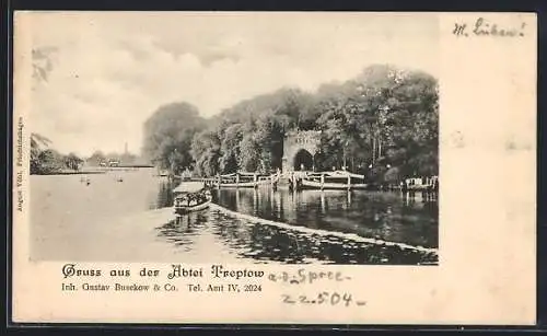 AK Treptow, Blick zur Abtei an der Spree