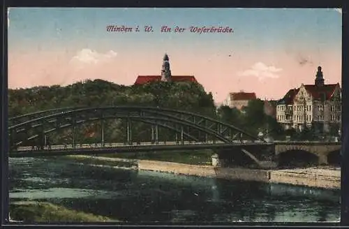 AK Minden i. W., An der Weserbrücke