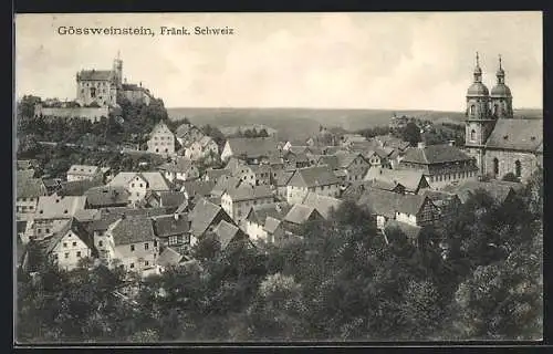 AK Gössweinstein /Fränk. Schweiz, Ortsansicht aus der Vogelschau