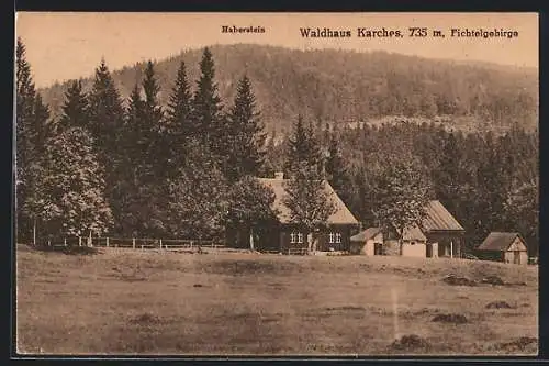 AK Karches /Fichtelgebirge, Waldhaus und Haberstein