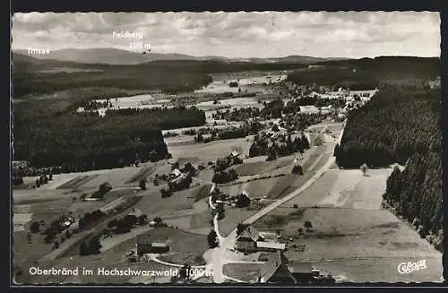 AK Oberbränd im Hochschwarzwald, Totalansicht vom Flugzeug aus