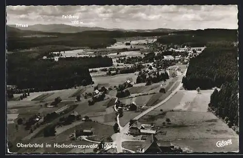 AK Oberbränd im Hochschwarzwald, Totalansicht vom Flugzeug aus