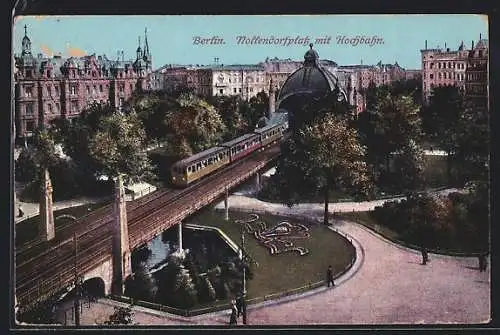 AK Berlin-Schöneberg, Nollendorfplatz mit Hochbahn