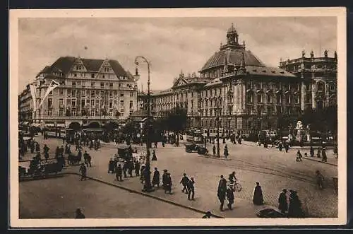 AK München, Justizpalast und Hotel Der Königshof