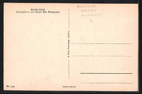 AK München, Justizpalast und Hotel Der Königshof