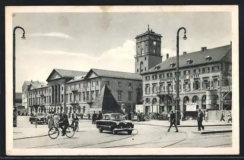 AK Karlsruhe, Marktplatz, Pyramide