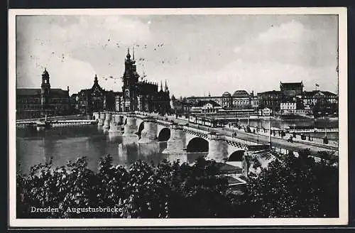 AK Dresden, Friedrich-August-Brücke mit Georgentor