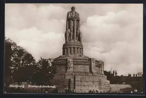 AK Hamburg-St.Pauli, Bismarckdenkmal