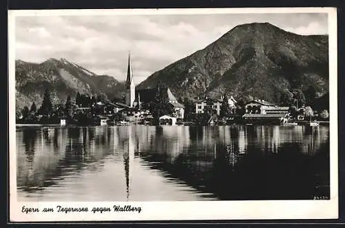 AK Egern am Tegernsee, Ortsansicht gegen Wallberg