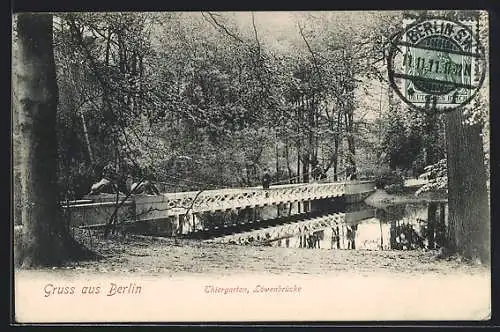 AK Berlin-Tiergarten, Löwenbrücke im Thiergarten