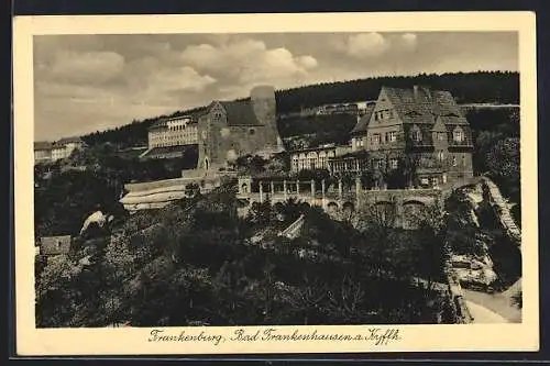 AK Bad Frankenhausen, Teilansicht mit Frankenburg