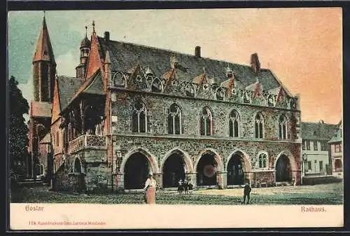 AK Goslar am Harz, Blick zum Rathaus