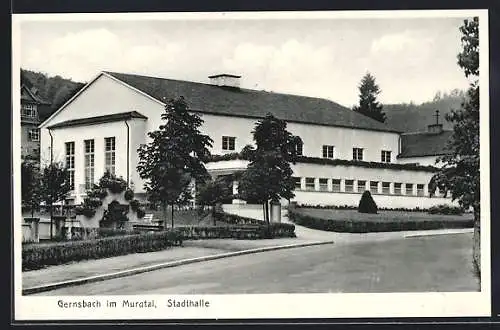 AK Gernsbach im Murgtal, Blick zur Stadthalle