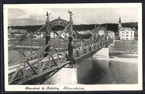 AK Oberndorf b. Salzburg, Blick auf die Salzachbrücke