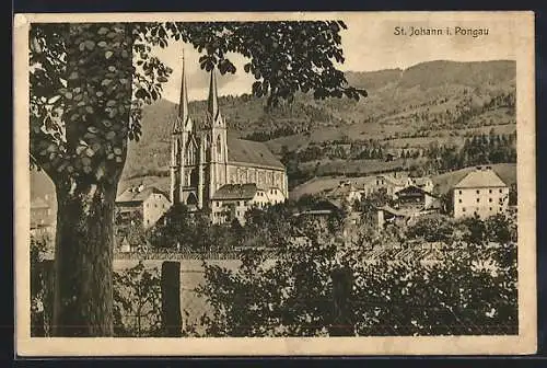 AK St. Johann i. Pongau, Ortsansicht mit Kirche