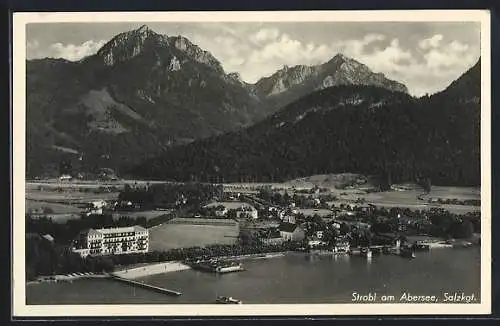 AK Strobl am Abersee, Gesamtansicht aus der Vogelschau