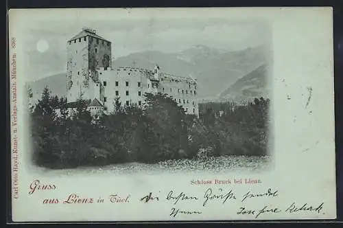 AK Lienz, Schloss Bruck im Vollmondlicht