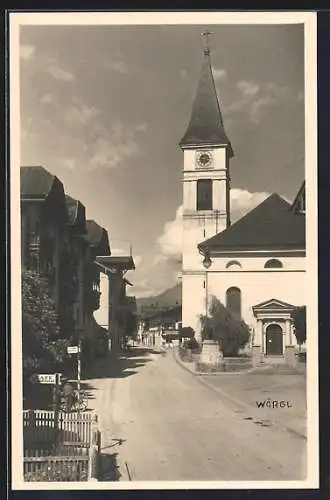 AK Wörgl, Strassenpartie an der Kirche