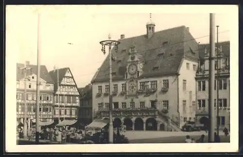 Foto-AK Heilbronn a. Neckar, Platz am Rathaus