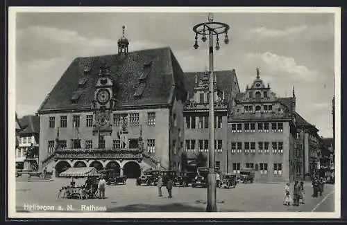 AK Heilbronn a. N., Markt am Rathaus