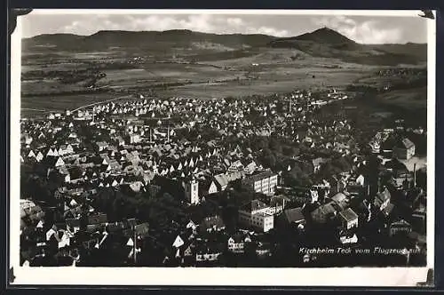 AK Kirchheim-Teck, Fliegeraufnahme der Ortschaft