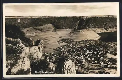 AK Bad Überkingen /Württbg., Blick hinunter auf den Ort