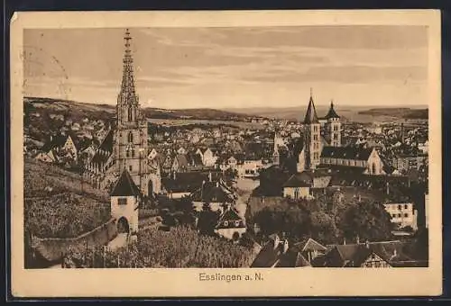 AK Esslingen a. N., Teilansicht mit Kirchen