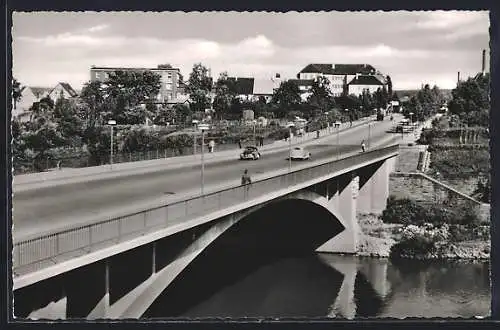 AK Heilbronn am Neckar, Blick über die Rosenbergbrücke