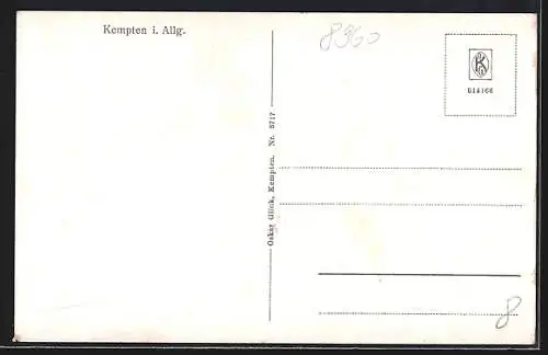 AK Kempten i. Allg., Teilansicht mit Bergen