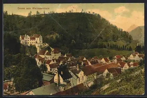 AK Weissenstein / Württemberg, Teilansicht mit Schloss