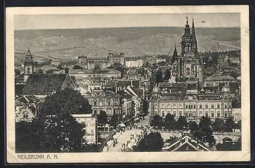 AK Heilbronn a. N., Teilansicht mit Kirche