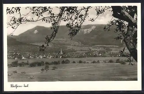 AK Weilheim-Teck, Teilansicht mit Baum