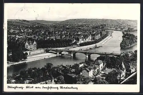 AK Würzburg, Blick von der Festung Marienberg