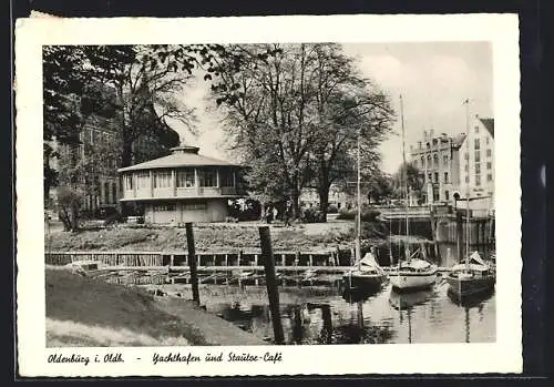 AK Oldenburg i. Old., Yachthafen und Stautor-Café