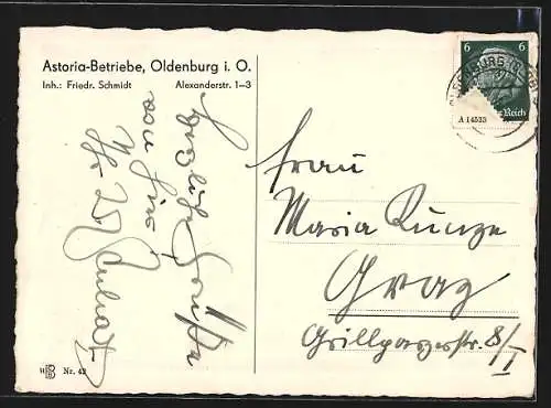 AK Oldenburg i. Old., Stau mit Post