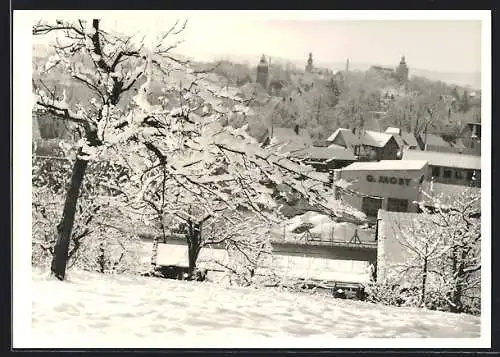 Foto-AK Kirchheim /Teck, Teilansicht im Schnee