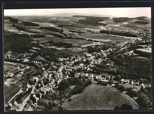 AK Niederkirchen bei Kaiserslautern, Ortsansicht aus der Vogelschau