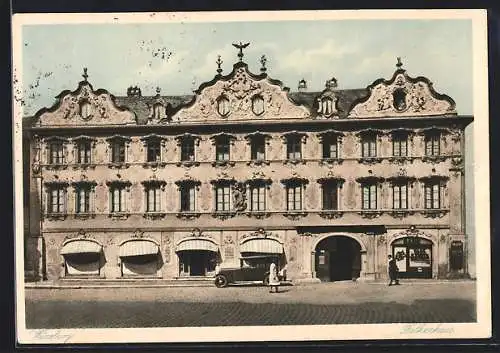 AK Würzburg, Fassade mit Geschäften