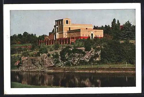 AK Aschaffenburg a. M., Blick aufs Pompejanum