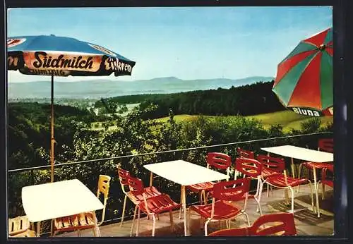 AK Göppingen-Hohenstaufen, Waldcafé Wannenhof, Bes. Ernst Schwegler, Blick ins Tal