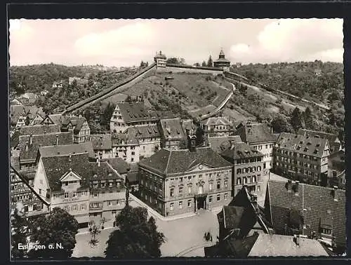 AK Esslingen a. N., Teilansicht aus der Vogelschau