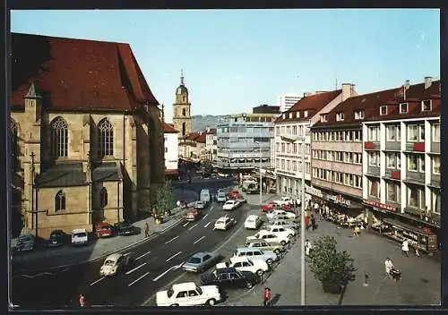 AK Heilbronn, Kiliansplatz mit Blick auf die Kirche