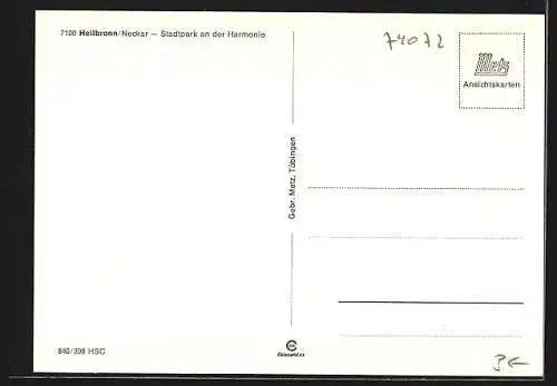 AK Heilbronn /Neckar, Stadtpark an der Harmonie