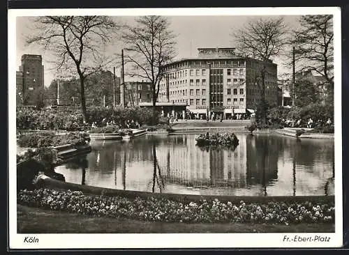 AK Köln-Neustadt, Friedrich-Ebert-Platz mit Stollwerck-Haus