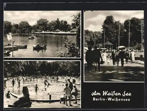 AK Berlin-Weissensee, Ortspartien am Weissen See, mit Plantsche