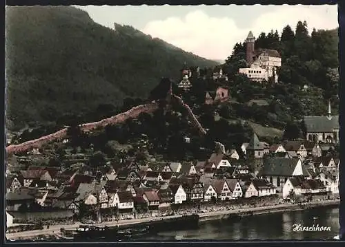 AK Hirschhorn / Neckar, Ortsansicht vom Wasser aus