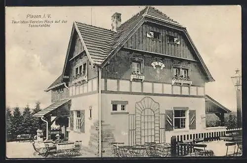 AK Plauen i. V., Touristen-Vereins-Haus auf der Tennerahöhe