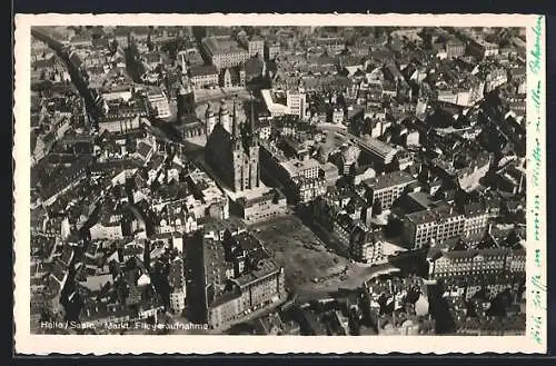 AK Halle /Saale, Innenstadt vom Flugzeug aus