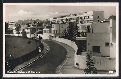 AK Stuttgart, Weissenhof Siedlung, Strassenpartie